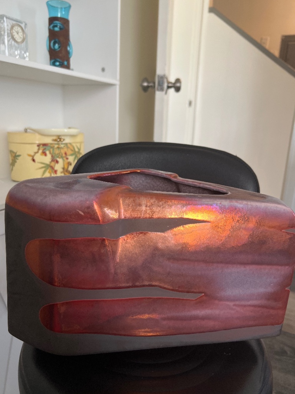 Raku pottery vase by Tony Evans